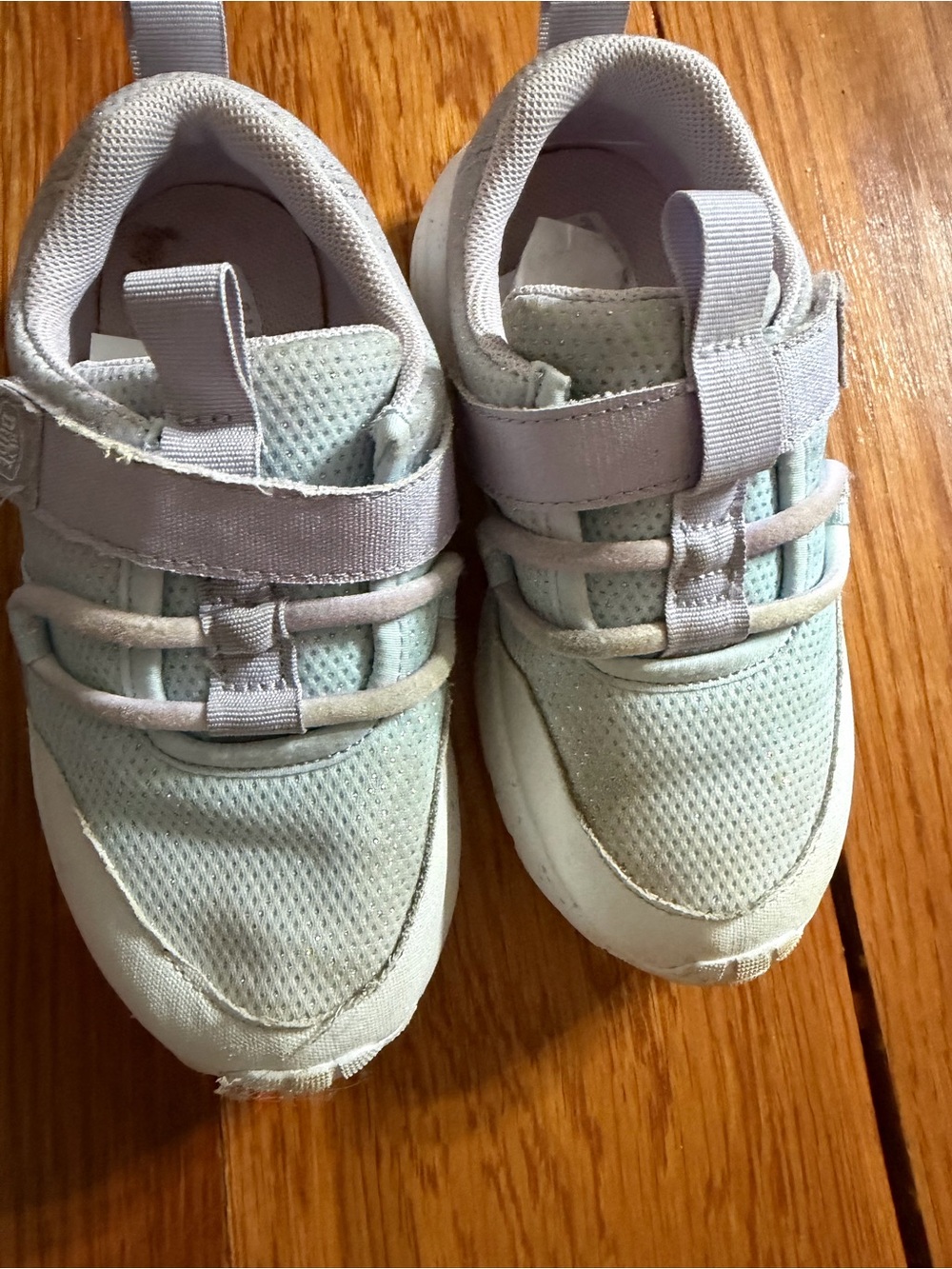 Hey Dude Light Blue/Purple and White Kids Sneakers with Hook-and-Loop Strap